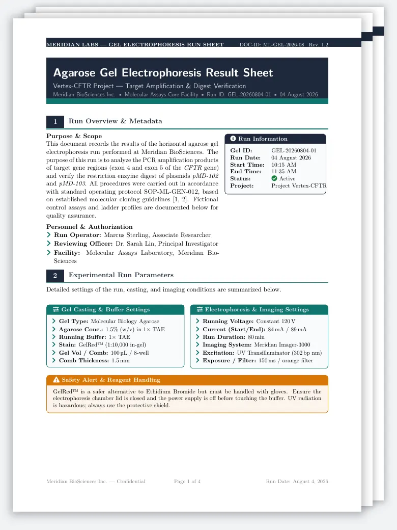 Gel Electrophoresis Result Sheet preview