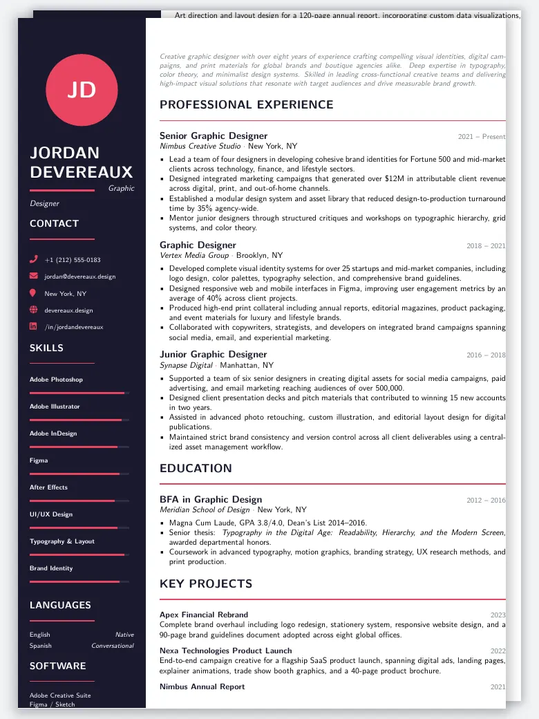 Graphic Designer Resume preview