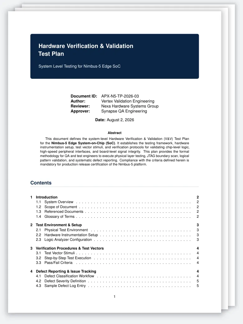 Hardware Verification & Validation Test Plan preview