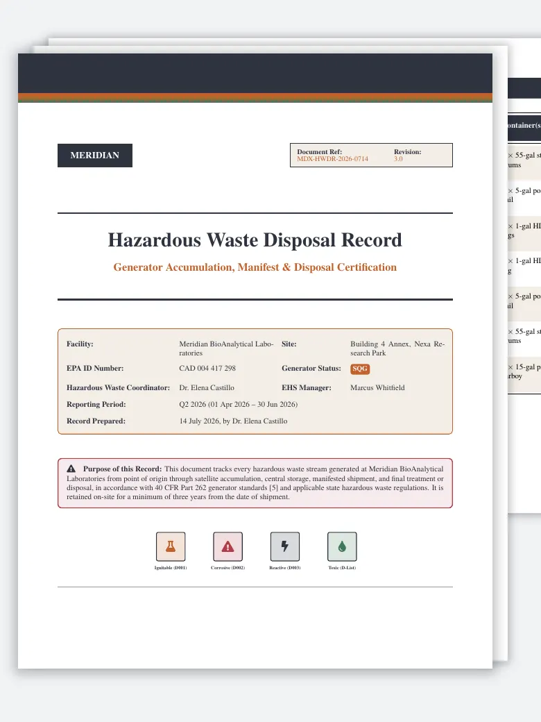 Hazardous Waste Disposal Record preview