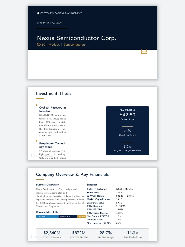 Hedge Fund Pitch Deck preview