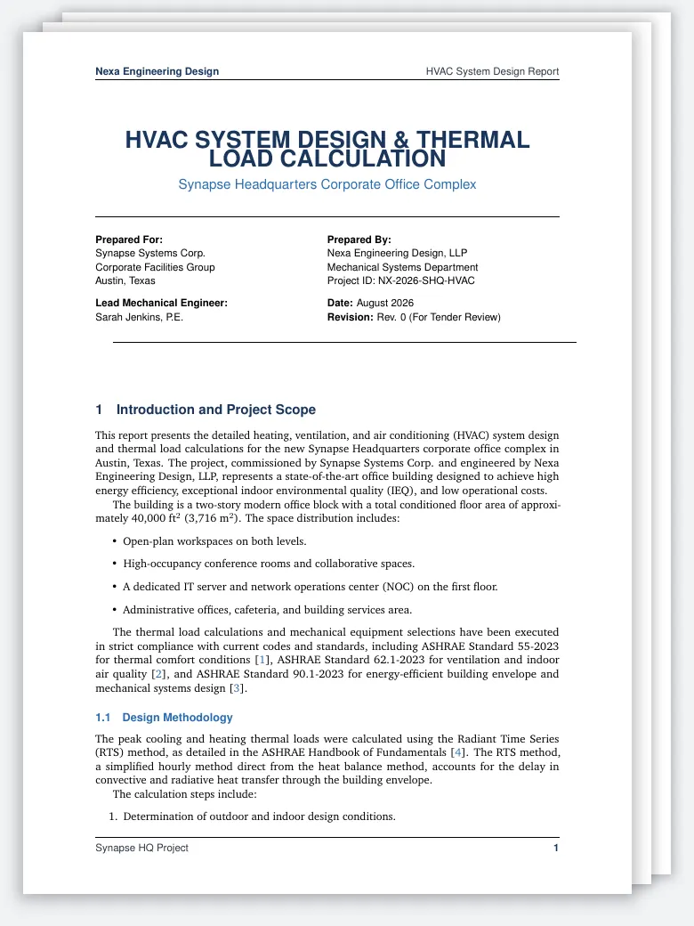 HVAC System Design & Thermal Load Calculation preview