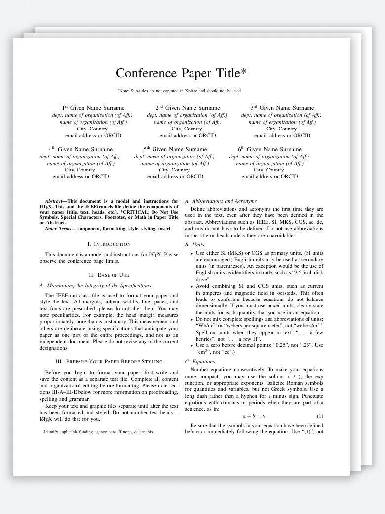 IEEE Conference Template preview