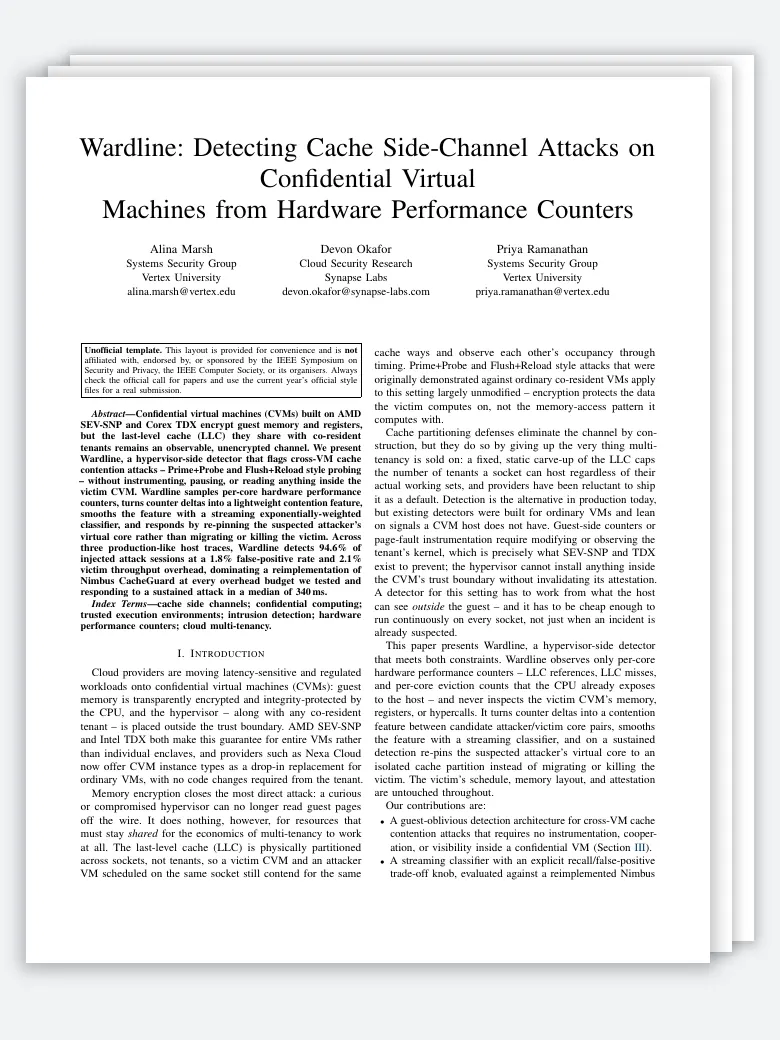IEEE S&P (Oakland) Submission Template preview