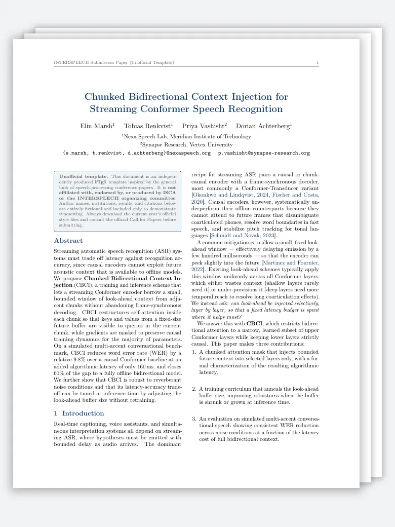 INTERSPEECH Submission Paper preview