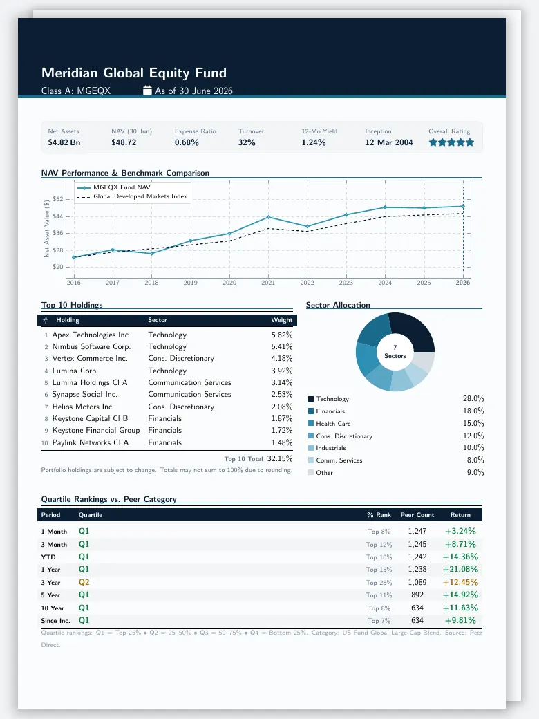 Investment Tearsheet preview
