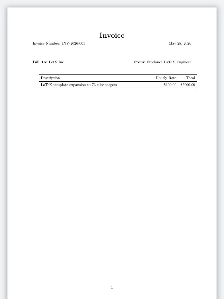 Invoice Template preview