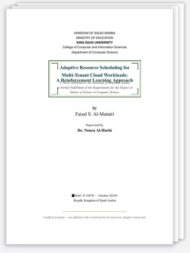 King Saud University Thesis preview