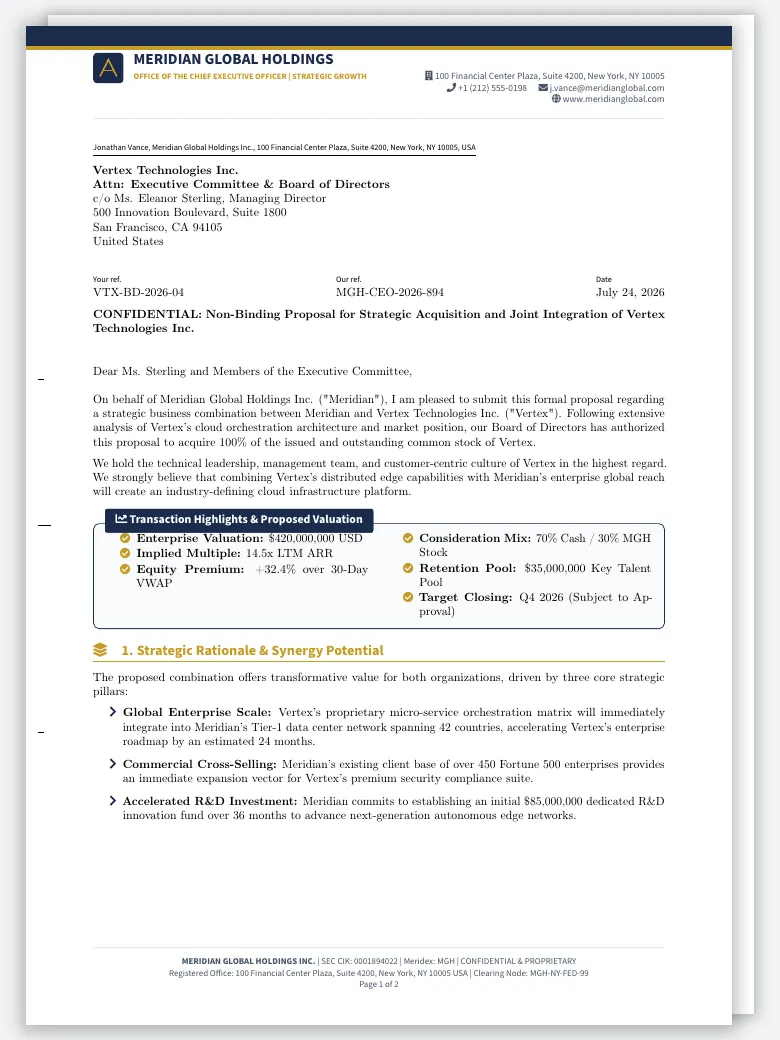 KOMA-Script Executive Formal Letter preview