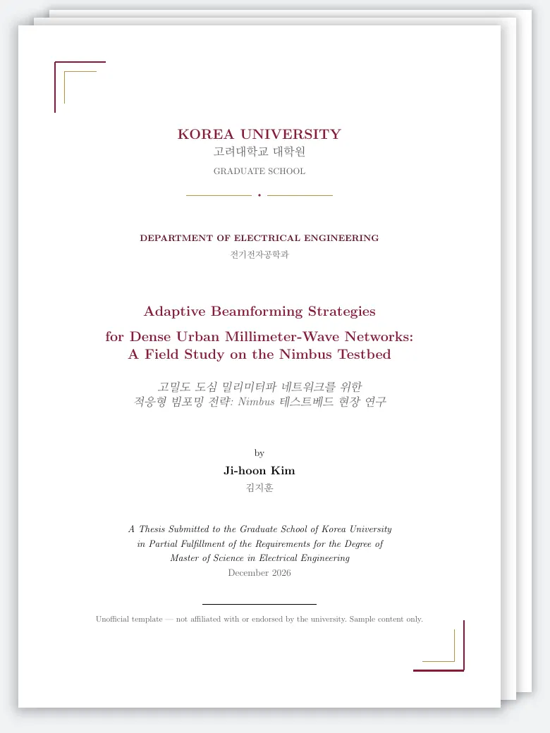 Korea University Thesis preview