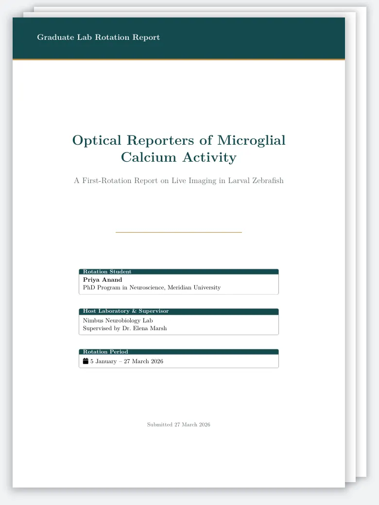 Graduate Lab Rotation Report preview