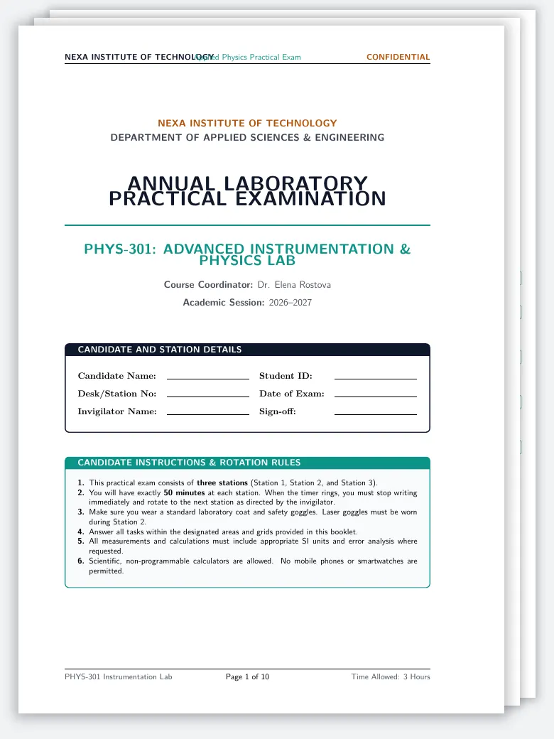 Laboratory Practical Exam Paper preview