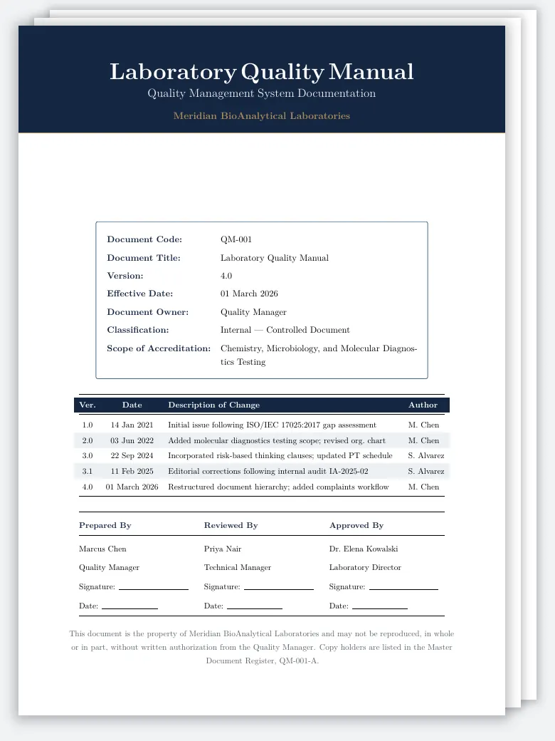 Laboratory Quality Manual preview