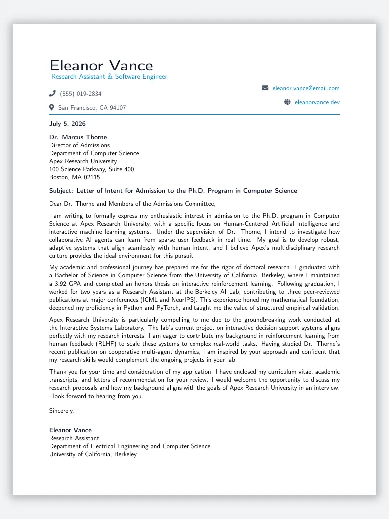 Letter of Intent preview