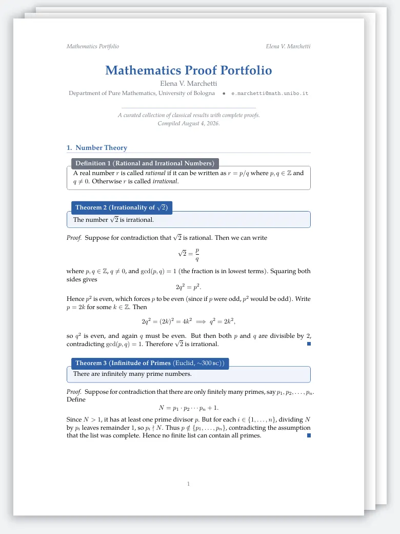 Math Proof Portfolio preview