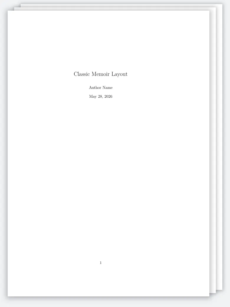Memoir Book Template preview