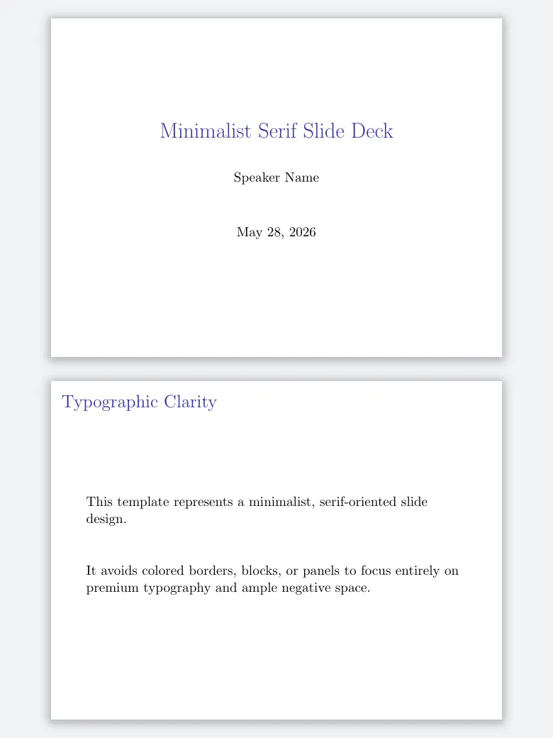 Minimalist Beamer Slides preview
