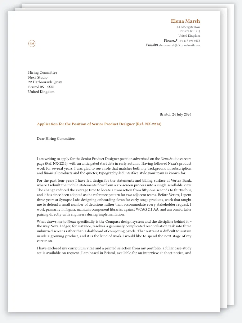 Minimalist Personal Formal Letter preview