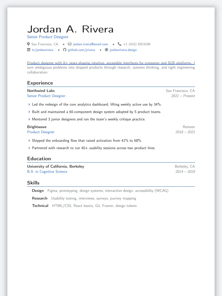 Modern Minimalist Resume preview