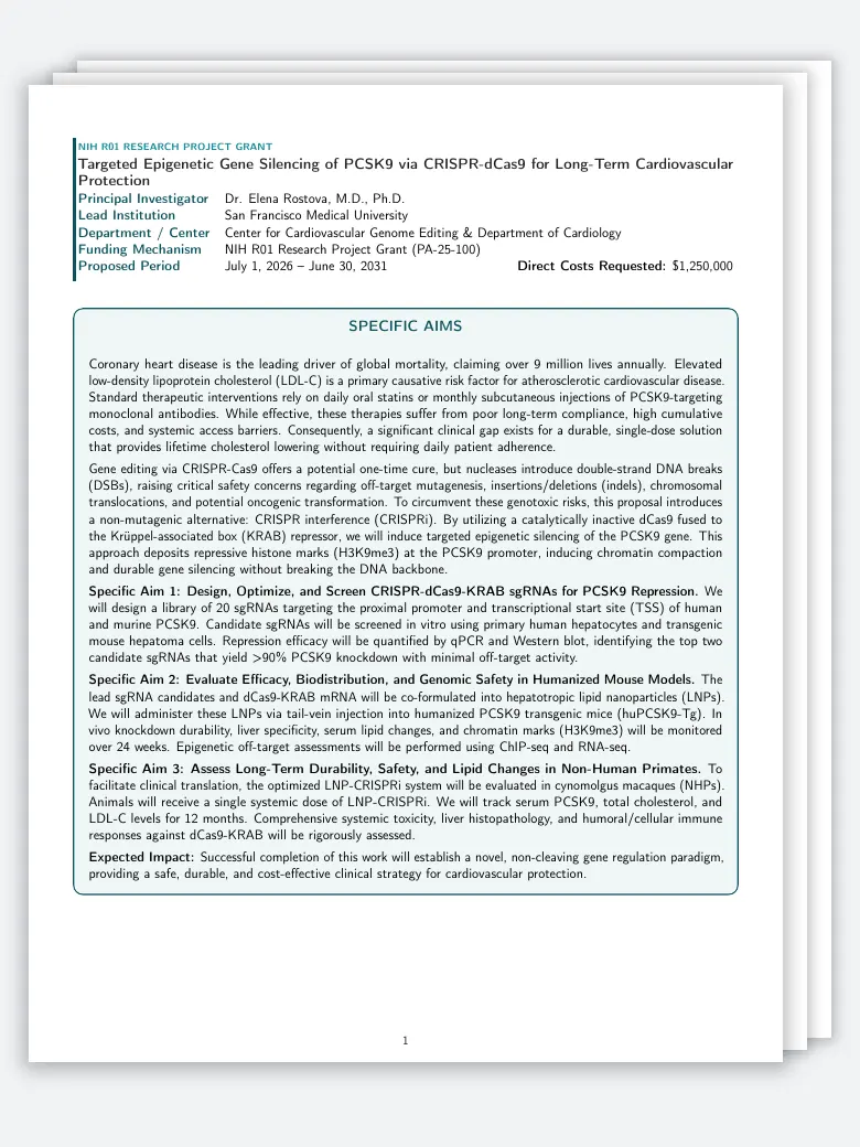 NIH Grant Proposal preview