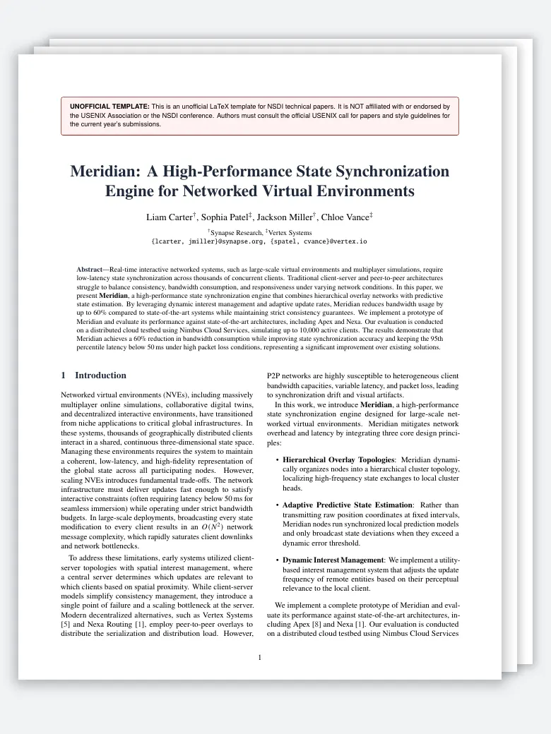 NSDI Technical Paper preview