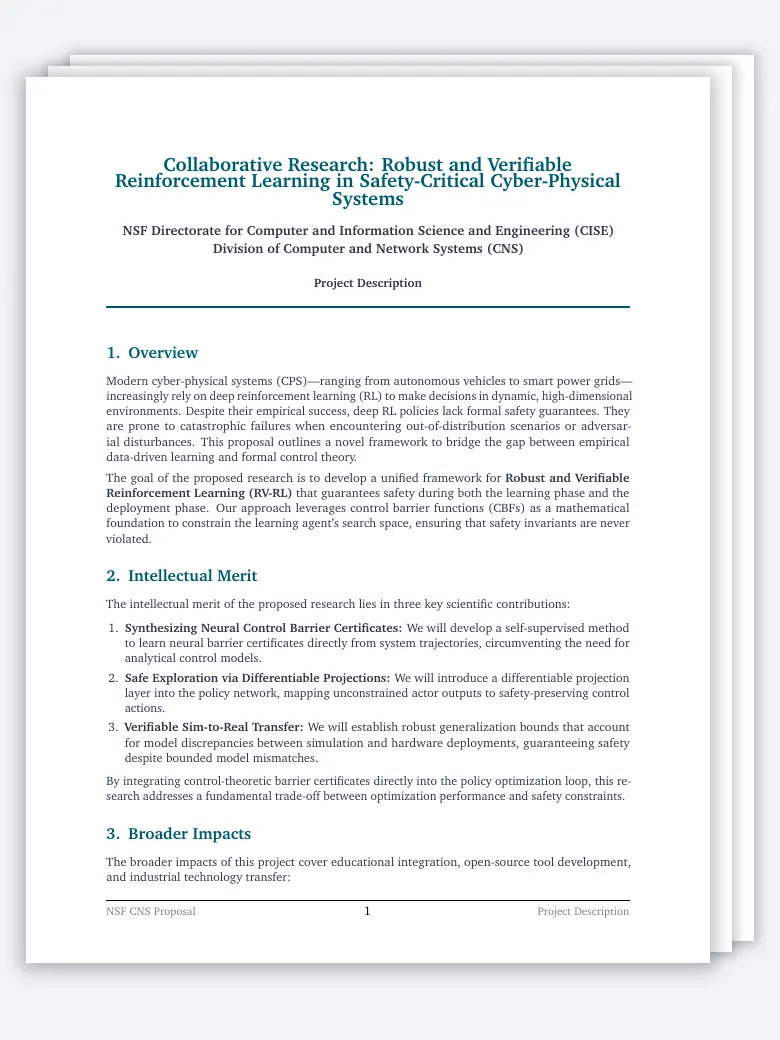 NSF Grant Proposal preview