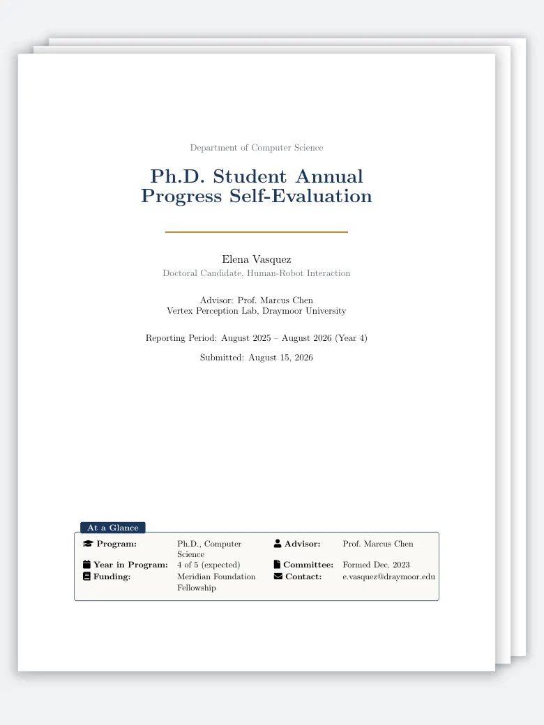 Ph.D. Student Annual Progress Self-Evaluation preview