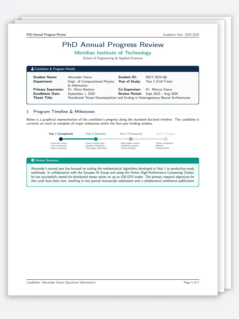 PhD Annual Progress Review preview