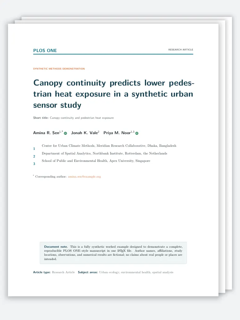PLOS One Research Article preview