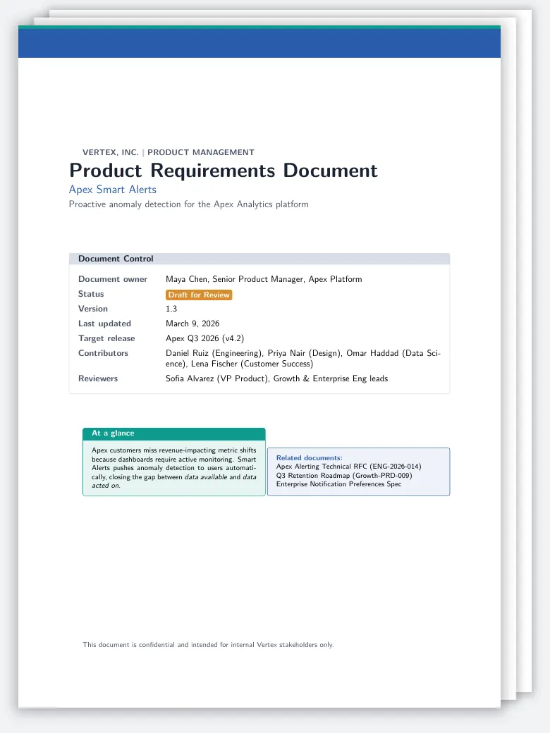 Product Requirements Document preview