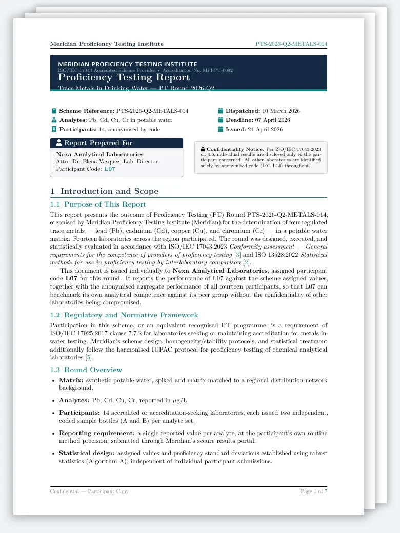 Proficiency Testing Report preview