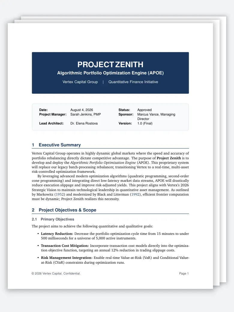 Project Charter preview