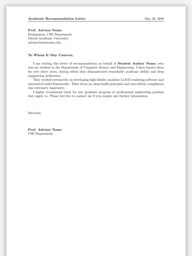Recommendation Letter preview