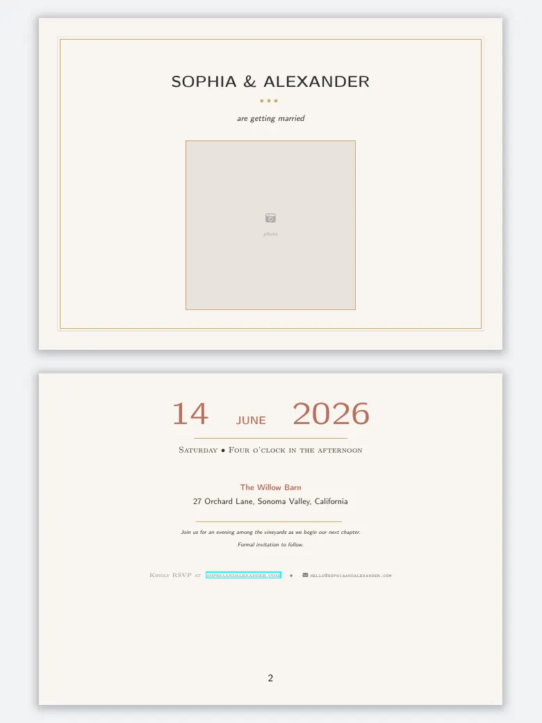 Save the Date Card preview