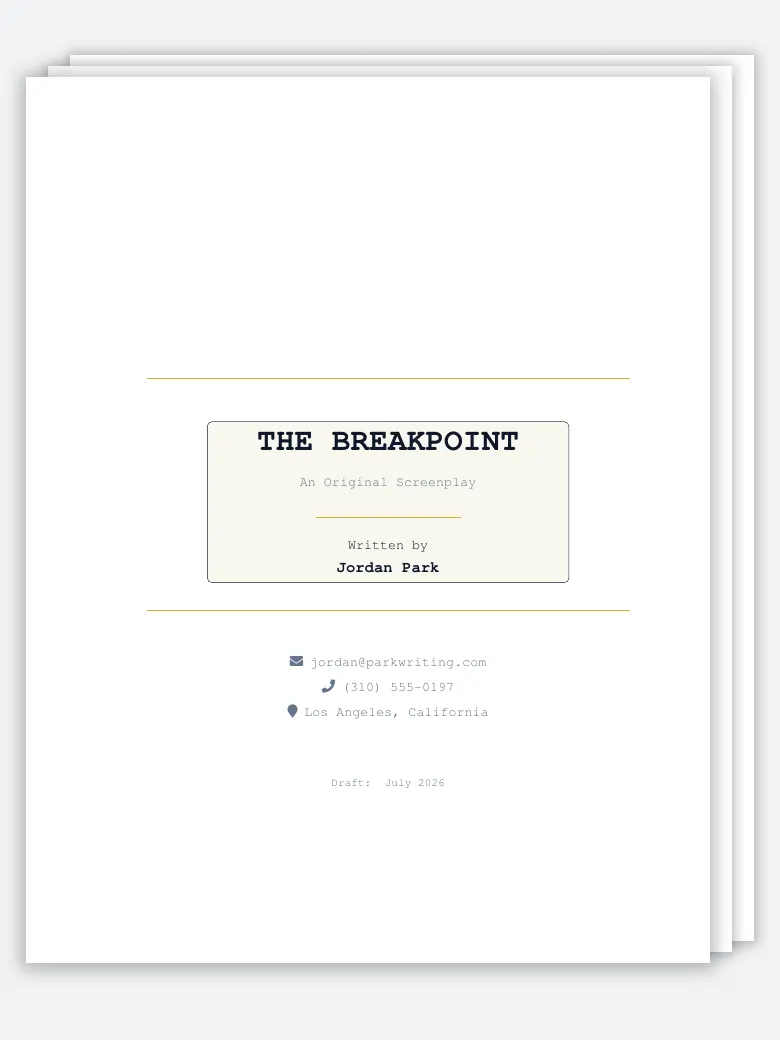 Screenplay / Script Format preview