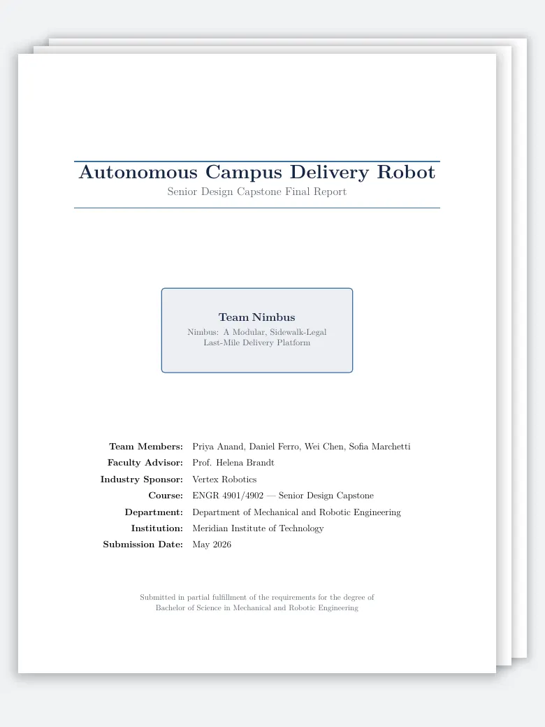 Senior Design Capstone Report