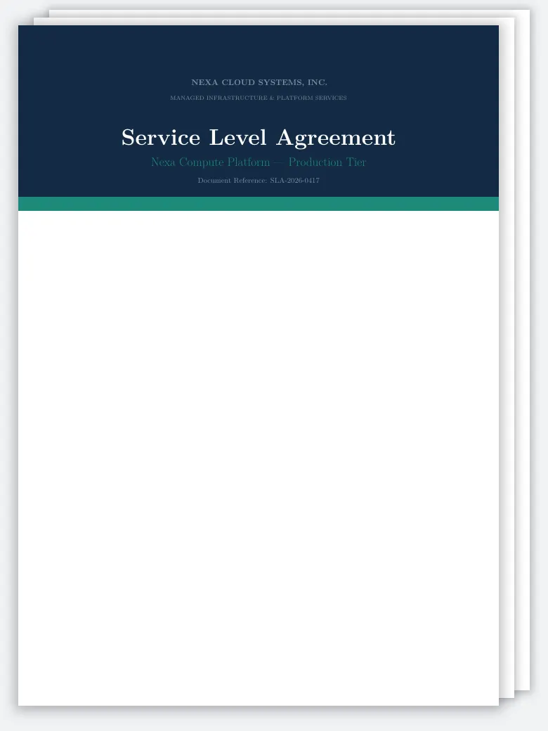 Service Level Agreement preview