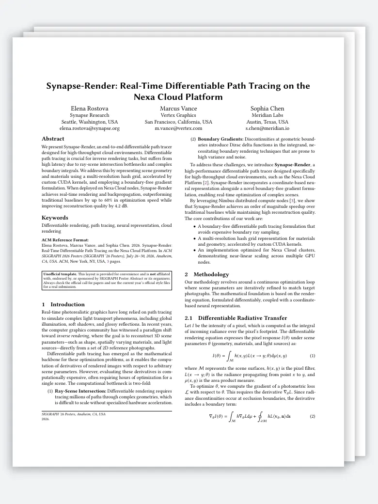 SIGGRAPH Poster Abstract Template preview