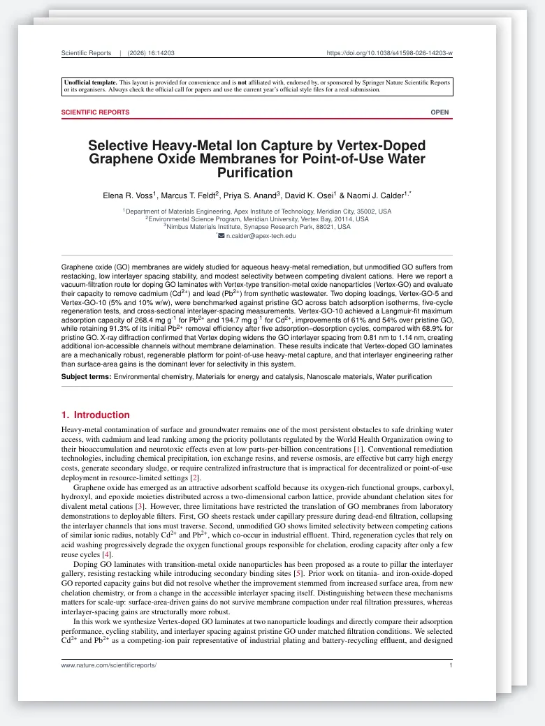 Springer Nature Scientific Reports Template preview