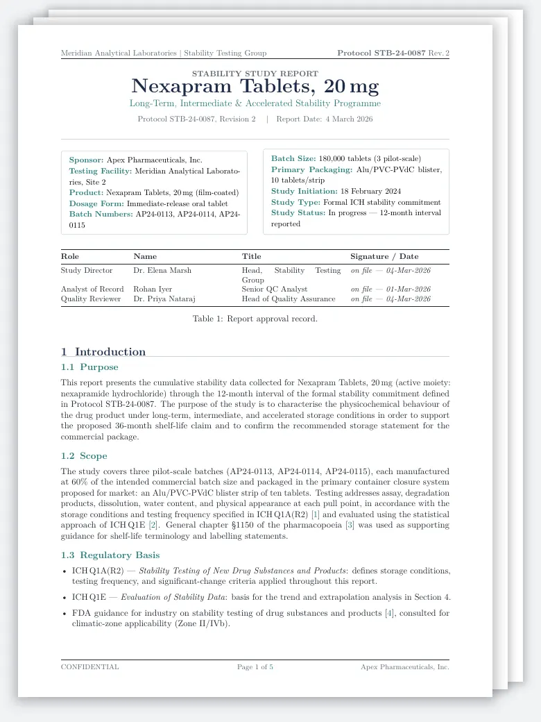 Stability Study Report preview