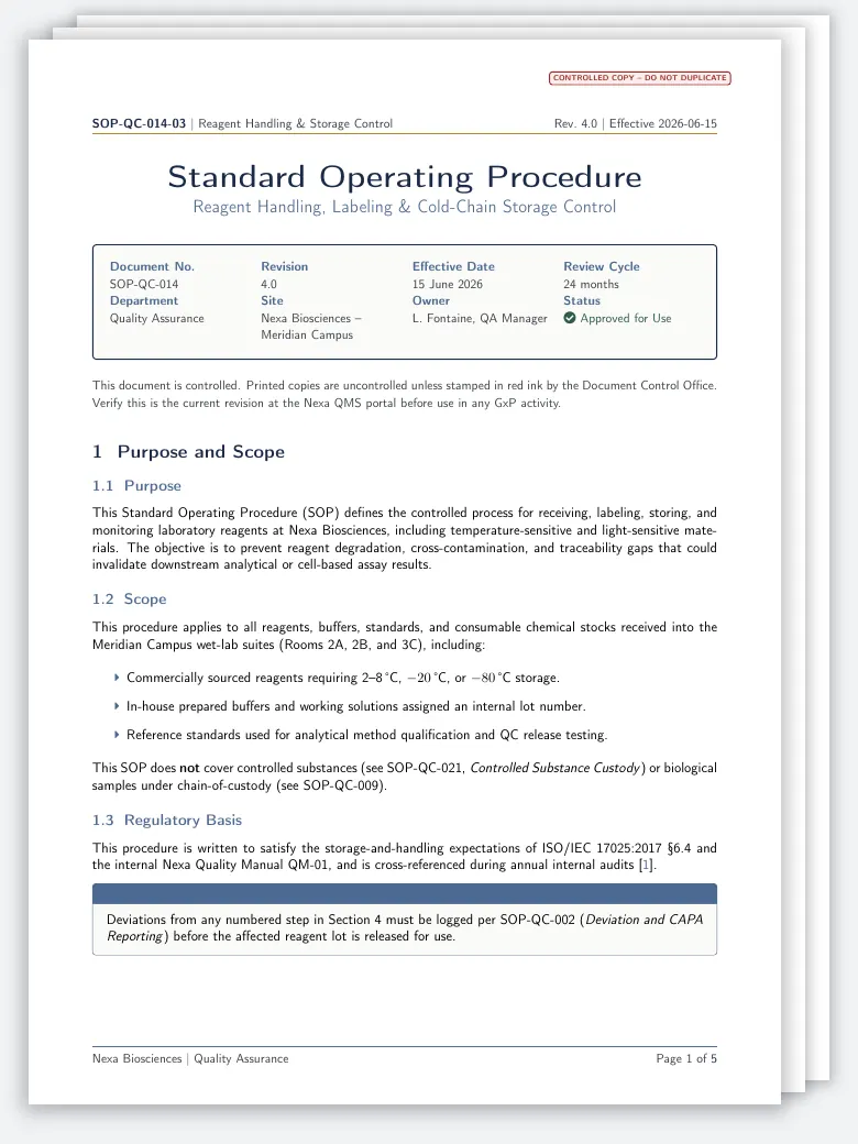 Standard Operating Procedure (SOP) preview