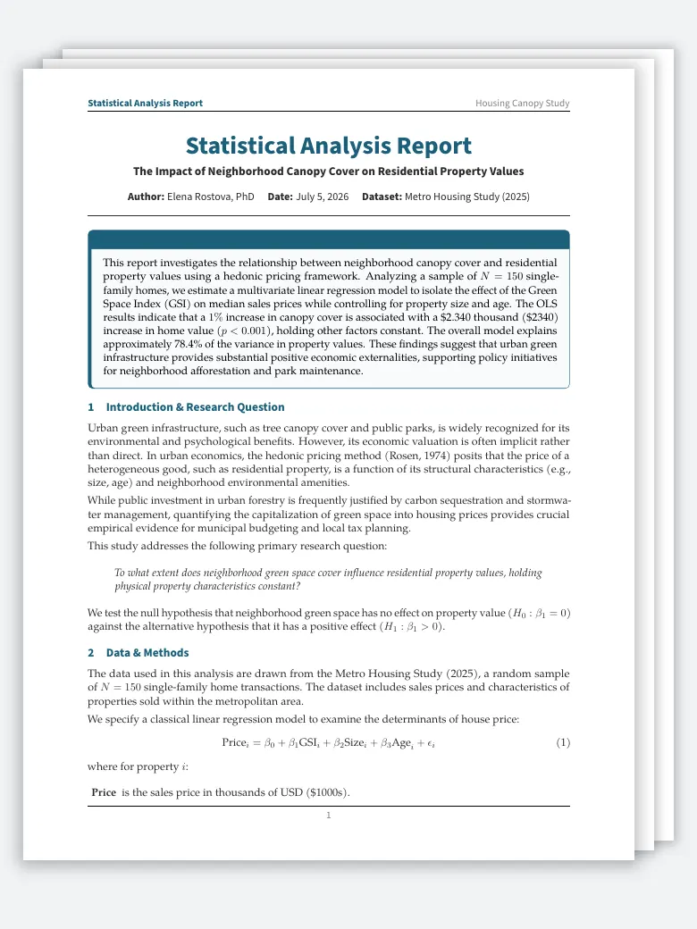 Statistics Report preview