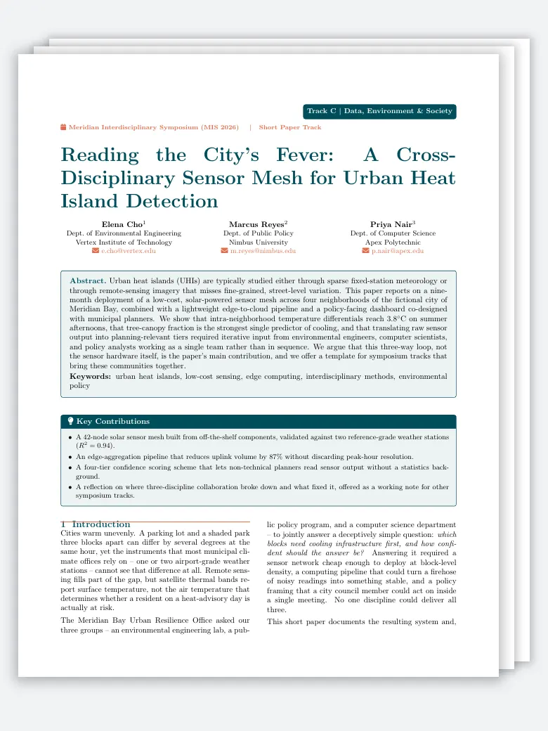 Interdisciplinary Symposium Short Paper preview