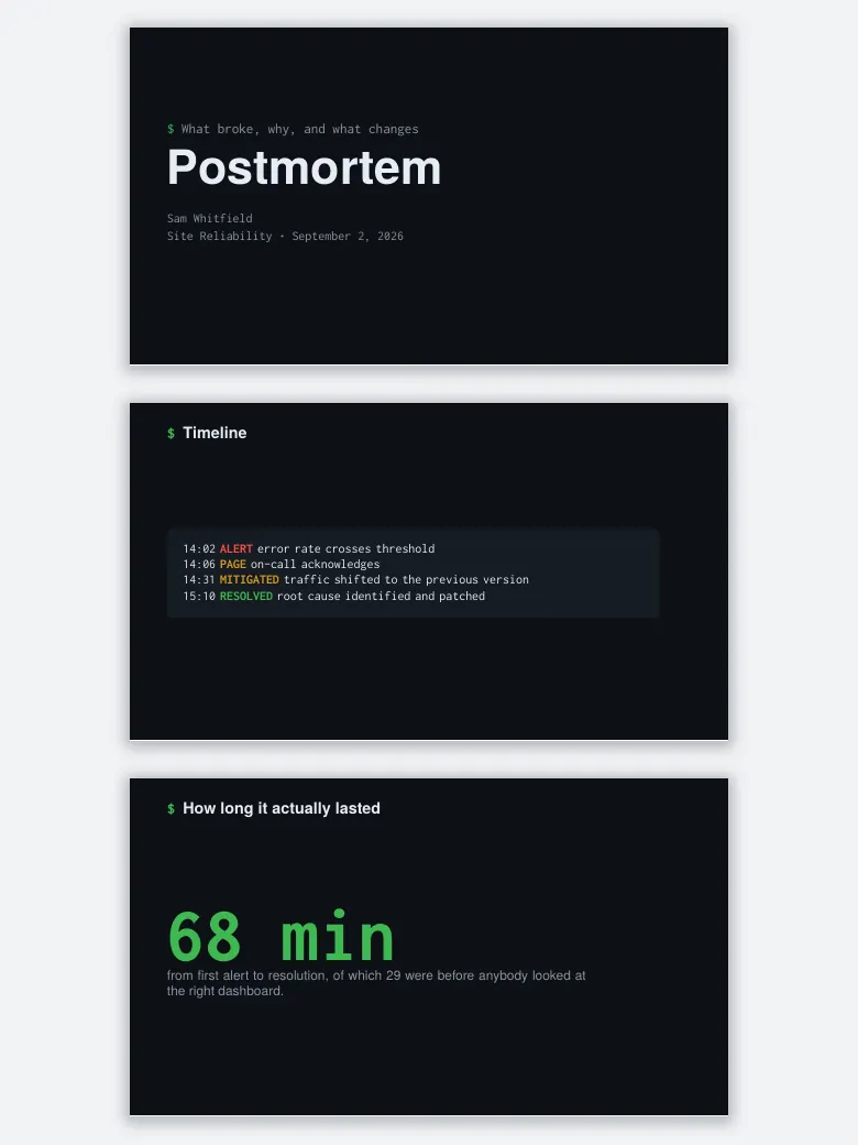 Terminal Incident Postmortem Deck preview