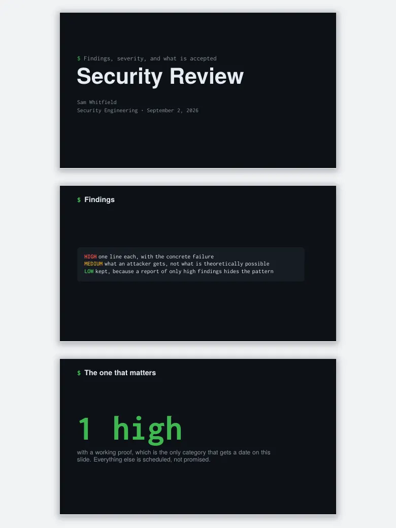 Terminal Security Review Deck preview