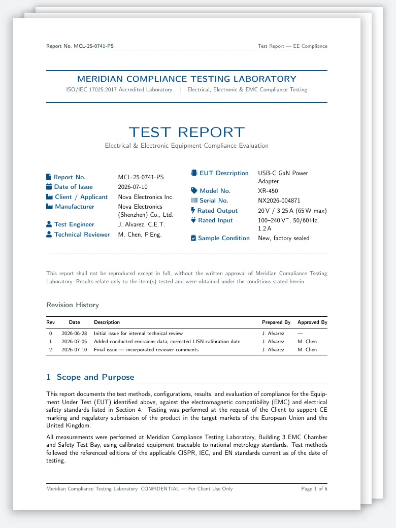Test Report (EE Compliance) preview