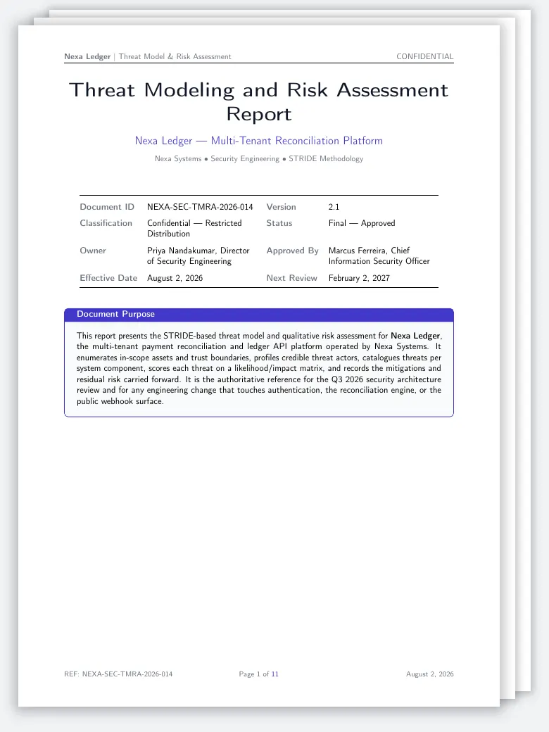 Threat Modeling and Risk Assessment Report preview