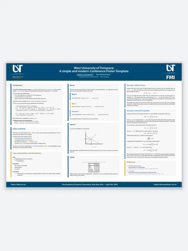 UVT Conference Poster Template preview