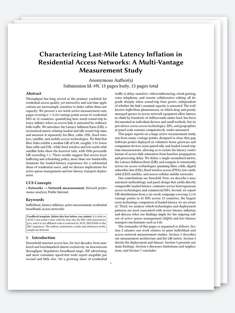 Internet Measurement Conference Paper LaTeX template, first page preview