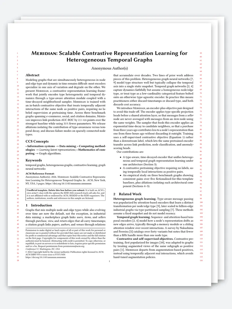 KDD Research Track Paper LaTeX template, first page preview